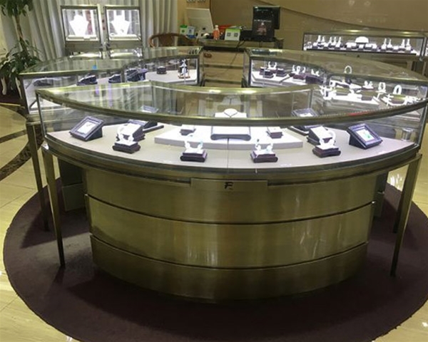 青古銅不銹鋼珠寶展柜